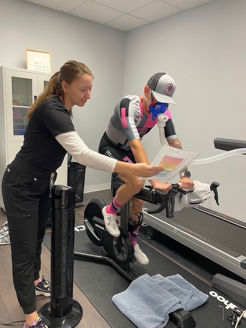 Cyclist doing a metabolic assesment